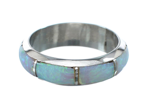 Genuine Sterling Silver Zuni Opal Ring Size 7-1/4 AX130093